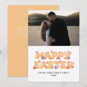 Cartes Pour Fêtes Annuelles Elegant Simple Modern Pattern Happy Easter Photo (Devant / Derrière)
