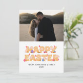 Cartes Pour Fêtes Annuelles Elegant Simple Modern Pattern Happy Easter Photo (Debout devant)