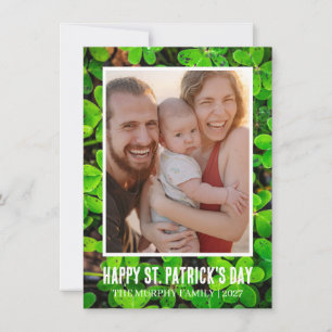 Cartes Pour Fêtes Annuelles Élégant Simple Trèfle Photo St. Fête de Patrick Ho