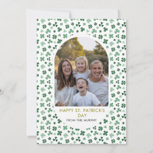 Cartes Pour Fêtes Annuelles Élégant Simple Trèfle Photo St. Patrick's Day