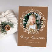 Cartes Pour Fêtes Annuelles Élégant Snowflake Wreath Gingerbread Photo