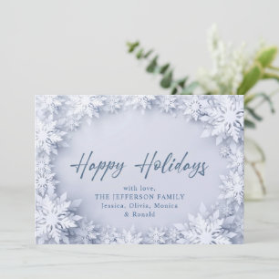 Cartes Pour Fêtes Annuelles Élégant Snowflakes 3D Salutation de Noël