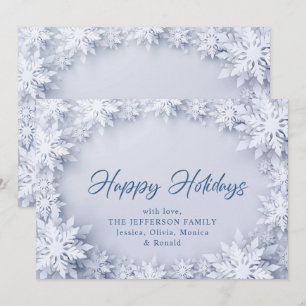 Cartes Pour Fêtes Annuelles Élégant Snowflakes 3D Salutation de Noël