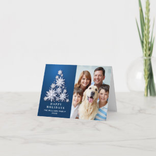Cartes Pour Fêtes Annuelles Élégant Snowflakes Christmas Tree Photo