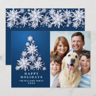 Cartes Pour Fêtes Annuelles Élégant Snowflakes Christmas Tree Photo