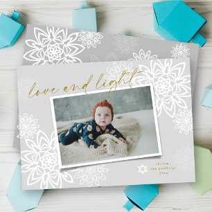Cartes Pour Fêtes Annuelles Élégant Snowflakes Love Et Léger Hanoukka Photo
