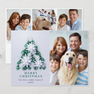 Cartes Pour Fêtes Annuelles Élégant Snowflakes Noël Arbre de bienvenue 4 PHOTO