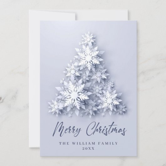 Cartes Pour Fêtes Annuelles Élégant Snowflakes Noël Arbre Salutation (Devant)