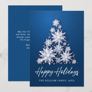 Cartes Pour Fêtes Annuelles Élégant Snowflakes Noël Arbre Salutation