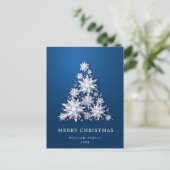 Cartes Pour Fêtes Annuelles Élégant Snowflakes Noël Arbre Salutation (Debout devant)