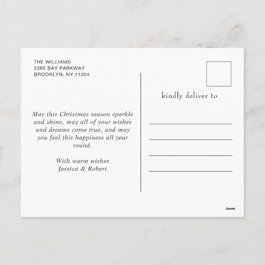 Cartes Pour Fêtes Annuelles Élégant Snowflakes Noël Arbre Salutation (Dos)