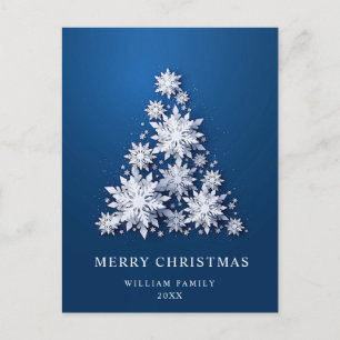 Cartes Pour Fêtes Annuelles Élégant Snowflakes Noël Arbre Salutation