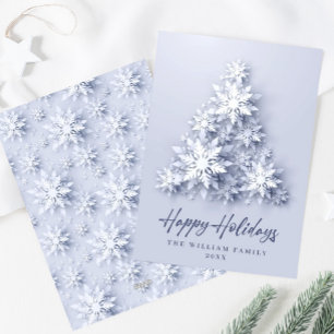 Cartes Pour Fêtes Annuelles Élégant Snowflakes Noël Arbre Salutation