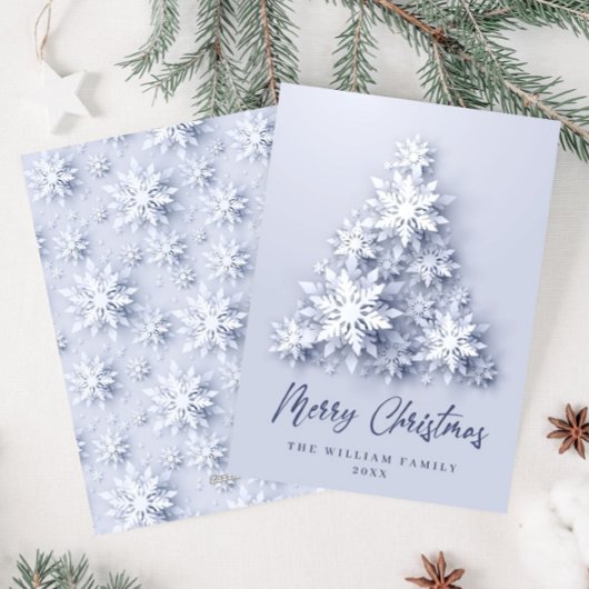 Cartes Pour Fêtes Annuelles Élégant Snowflakes Noël Arbre Salutation