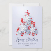 Cartes Pour Fêtes Annuelles Élégant Snowflakes Noël Arbre Salutation (Devant)