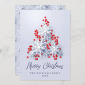 Cartes Pour Fêtes Annuelles Élégant Snowflakes Noël Arbre Salutation (Devant / Derrière)