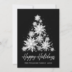 Cartes Pour Fêtes Annuelles Élégant Snowflakes Noël Arbre Salutation