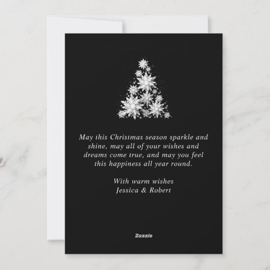 Cartes Pour Fêtes Annuelles Élégant Snowflakes Noël Arbre Salutation (Dos)