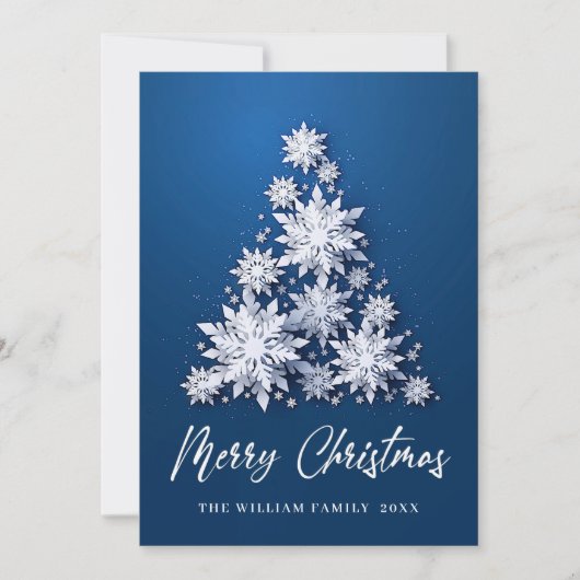 Cartes Pour Fêtes Annuelles Élégant Snowflakes Noël Arbre Salutation (Devant)