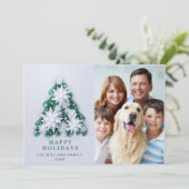 Cartes Pour Fêtes Annuelles Élégant Snowflakes Noël Salutation 2 PHOTO (Debout devant)