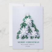 Cartes Pour Fêtes Annuelles Élégant Snowflakes Noël Salutation 3 PHOTO (Devant)