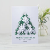 Cartes Pour Fêtes Annuelles Élégant Snowflakes Noël Salutation 3 PHOTO (Debout devant)