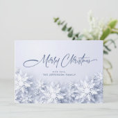 Cartes Pour Fêtes Annuelles Élégant Snowflakes Salutation de Noël (Debout devant)