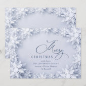 Cartes Pour Fêtes Annuelles Élégant Snowflakes Salutation de Noël (Devant / Derrière)