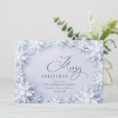 Cartes Pour Fêtes Annuelles Élégant Snowflakes Salutation de Noël (Debout devant)