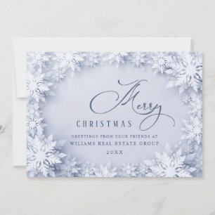 Cartes Pour Fêtes Annuelles Élégant Snowflakes Salutation de Noël d'entreprise
