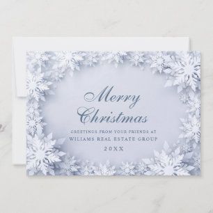 Cartes Pour Fêtes Annuelles Élégant Snowflakes Salutation de Noël d'entreprise