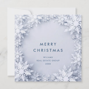Cartes Pour Fêtes Annuelles Élégant Snowflakes Salutation de Noël d'entreprise