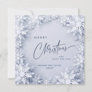 Cartes Pour Fêtes Annuelles Élégant Snowflakes Salutation de Noël d'entreprise