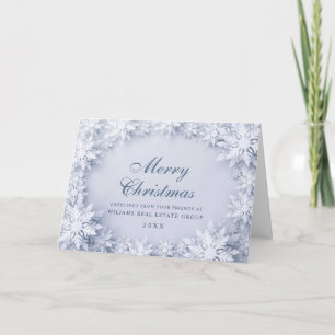 Cartes Pour Fêtes Annuelles Élégant Snowflakes Salutation de Noël d'entreprise
