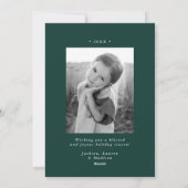 Cartes Pour Fêtes Annuelles Élégant Snowflakes Spruce Green 2 Photo (Dos)