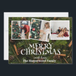 Cartes Pour Fêtes Annuelles Elégant Snowman Joy Christmas Family Photo Collage<br><div class="desc">Elégant Snowman Joy Christmas Family Photo Collage</div>