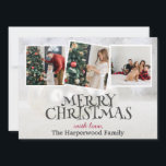 Cartes Pour Fêtes Annuelles Elégant Snowman Joy Christmas Family Photo Collage<br><div class="desc">Elégant Snowman Joy Christmas Family Photo Collage</div>