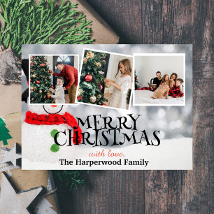 Cartes Pour Fêtes Annuelles Elégant Snowman Joy Christmas Family Photo Collage