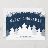 Cartes Pour Fêtes Annuelles Élégant Snowy Trees Noël Entreprise (Devant)