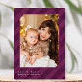 Cartes Pour Fêtes Annuelles Élégant Stripes De Noël Simplement Photo Élégante