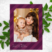 Cartes Pour Fêtes Annuelles Élégant Stripes De Noël Simplement Photo Élégante