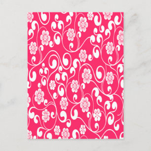 Cartes Pour Fêtes Annuelles Élégant style floral victorien Magenta