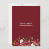 Cartes Pour Fêtes Annuelles Élégant style Noël Poinsettia photo de vacances (Dos)