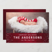 Cartes Pour Fêtes Annuelles Elégant style rouge Joyeux vacances Noël (Devant / Derrière)