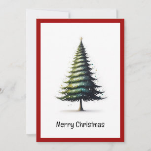 Cartes Pour Fêtes Annuelles Elégant stylé rustique Aquarelle Arbre de Noël