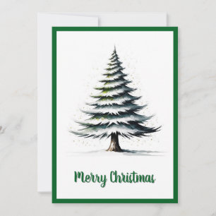 Cartes Pour Fêtes Annuelles Elégant stylé rustique Aquarelle Arbre de Noël