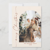 Cartes Pour Fêtes Annuelles Élégant Stylisant 3 PHOTO Noël Salutation (Devant)