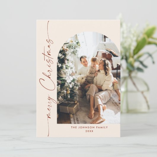 Cartes Pour Fêtes Annuelles Élégant Stylisant 3 PHOTO Noël Salutation (Debout devant)