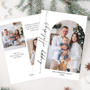 Cartes Pour Fêtes Annuelles Élégant Stylisant 3 PHOTO Noël Salutation