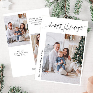 Cartes Pour Fêtes Annuelles Élégant Stylisant 3 PHOTO Noël Salutation